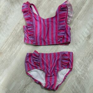 Cat & Jack Pink and Purple Striped Kids Bikini